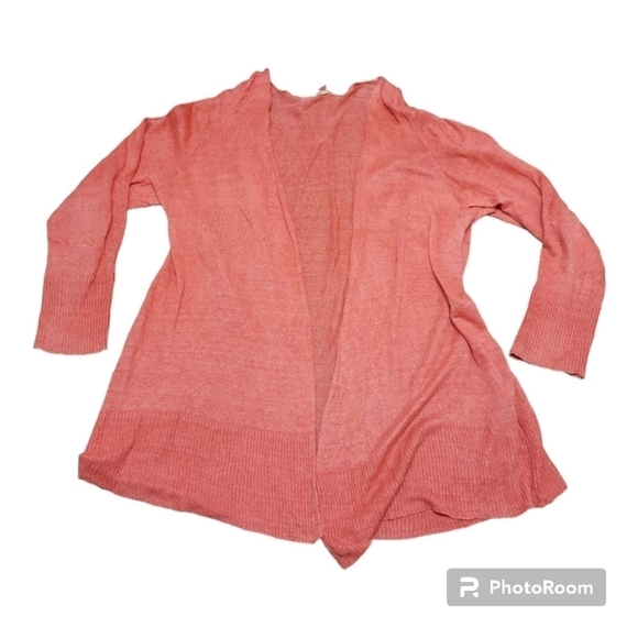 Eileen Fisher Women's Pink Linen Cardigan Sweater Beachy Plus Size 3X - Picture 1 of 6
